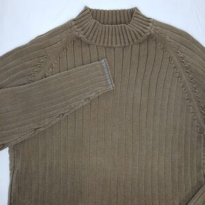 Scotch & Soda Brown Fisherman Ribbed Knit Mock Neck Pullover Sweater Men's Large